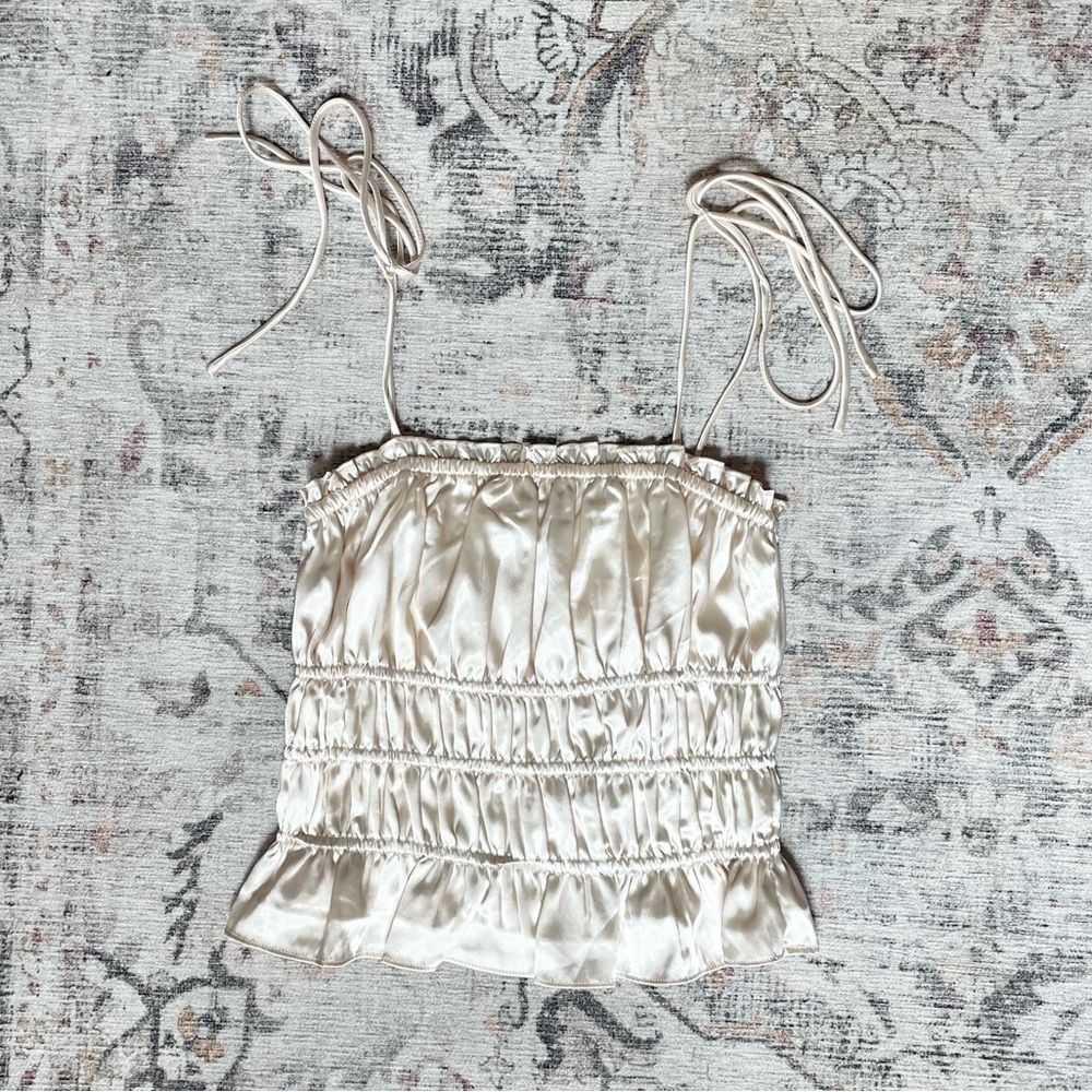 Rihoas - Satin smocked tank top - Small